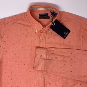 Scotch and Soda Men's Shirt, Soft‎ Pink Letter Pattern Oxford Size XL